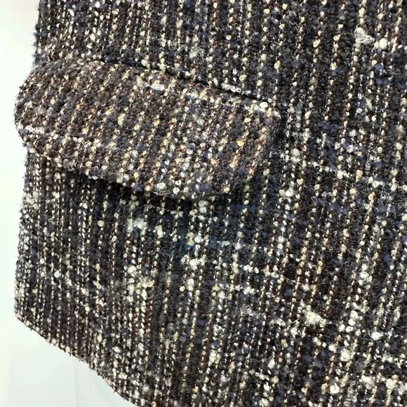 COLDWATER CREEK Wool Short Sleeve Blazer Jacket Brown Blue Tweed Plus Size 18W - Picture 5 of 15